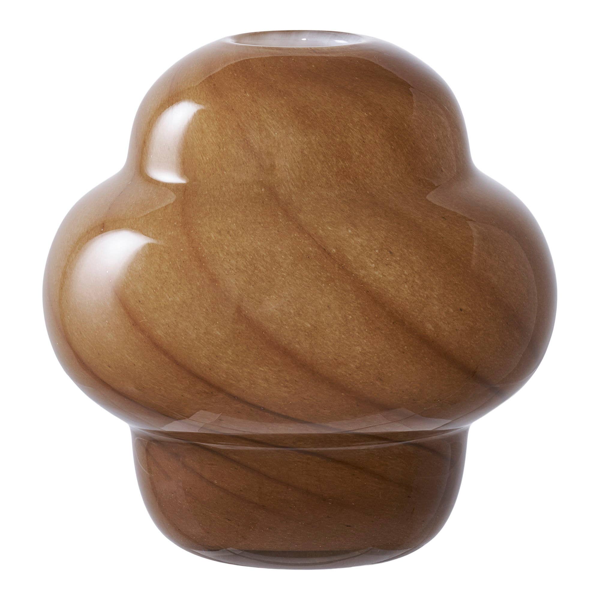 Glazen Vaas Bruin Ø16,5 × 17 cm